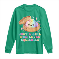 Just A Girl Who Loves Squishies Long Sleeve Shirt Cute Rainbow Dumpling Squishy Graphic