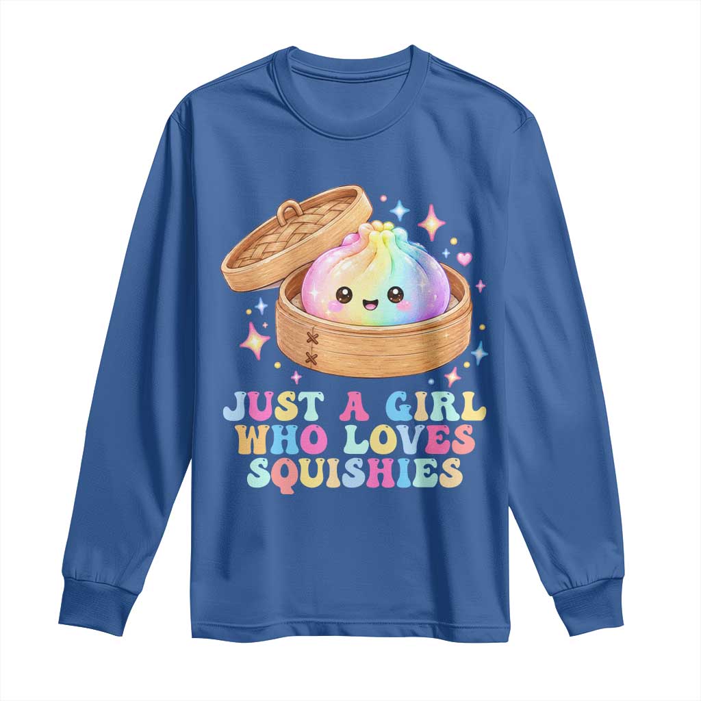Just A Girl Who Loves Squishies Long Sleeve Shirt Cute Rainbow Dumpling Squishy Graphic