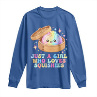 Just A Girl Who Loves Squishies Long Sleeve Shirt Cute Rainbow Dumpling Squishy Graphic