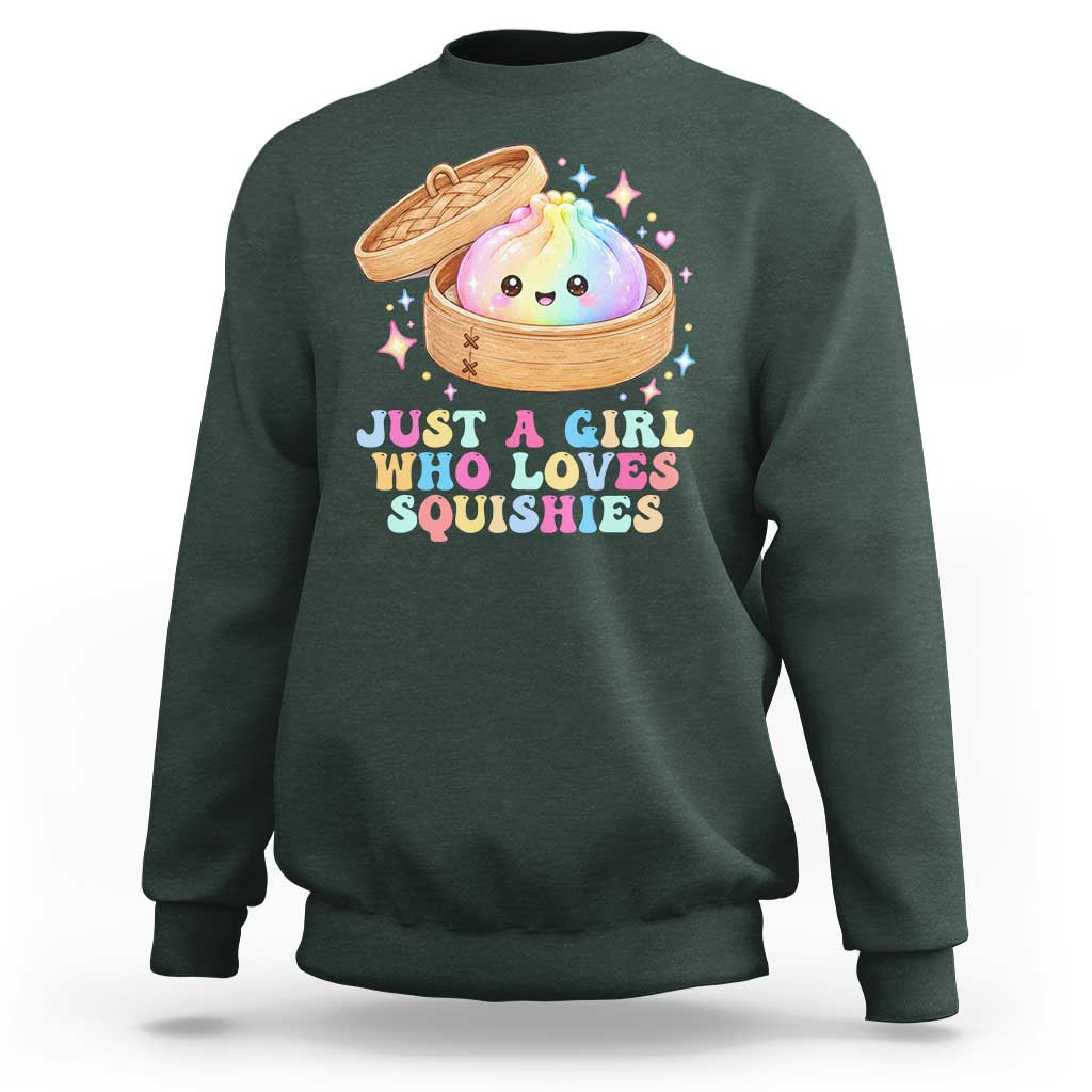 Just A Girl Who Loves Squishies Sweatshirt Cute Rainbow Dumpling Squishy Graphic