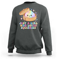 Just A Girl Who Loves Squishies Sweatshirt Cute Rainbow Dumpling Squishy Graphic