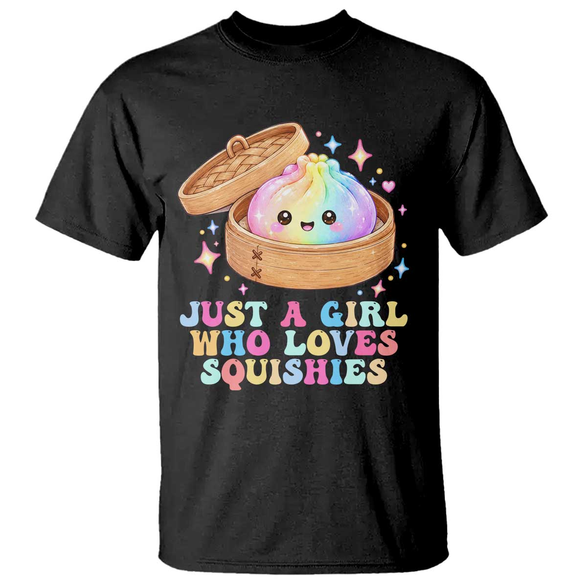 Just A Girl Who Loves Squishies T Shirt Cute Rainbow Dumpling Squishy Graphic