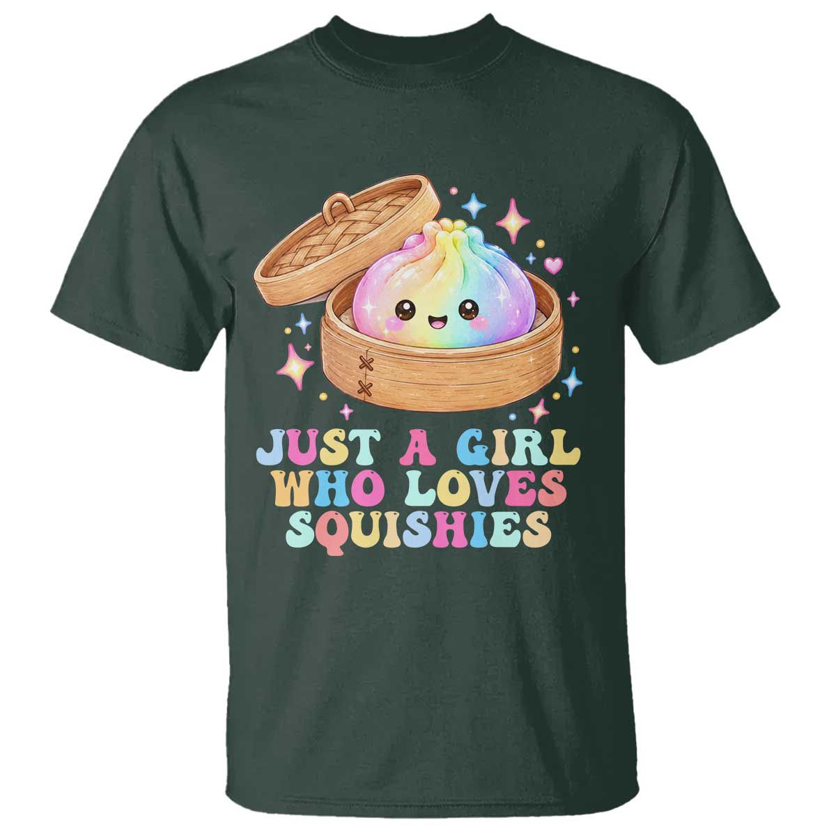 Just A Girl Who Loves Squishies T Shirt Cute Rainbow Dumpling Squishy Graphic