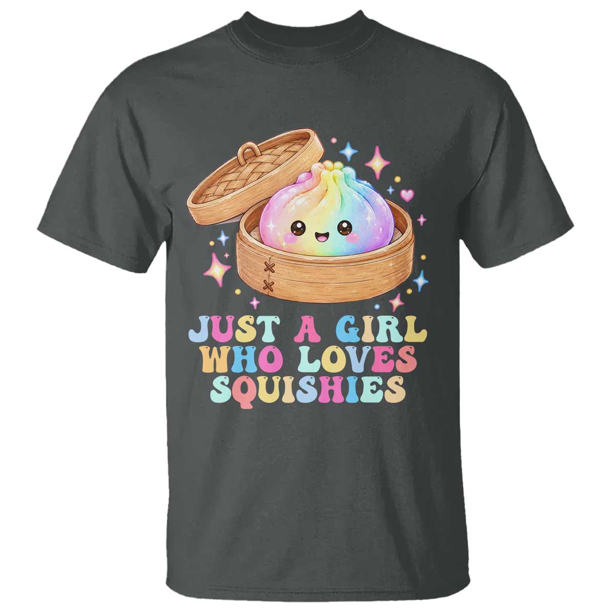 Just A Girl Who Loves Squishies T Shirt Cute Rainbow Dumpling Squishy Graphic