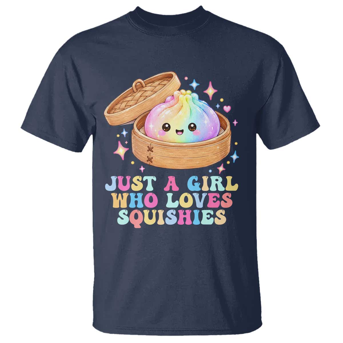 Just A Girl Who Loves Squishies T Shirt Cute Rainbow Dumpling Squishy Graphic
