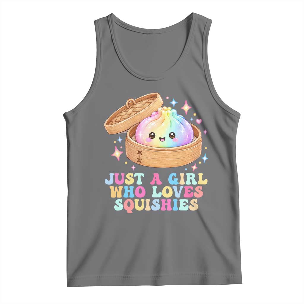Just A Girl Who Loves Squishies Tank Top Cute Rainbow Dumpling Squishy Graphic