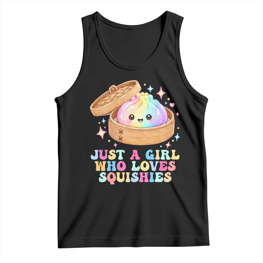 Just A Girl Who Loves Squishies Tank Top Cute Rainbow Dumpling Squishy Graphic