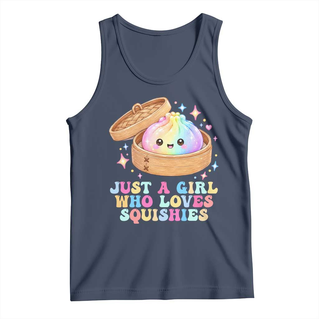 Just A Girl Who Loves Squishies Tank Top Cute Rainbow Dumpling Squishy Graphic
