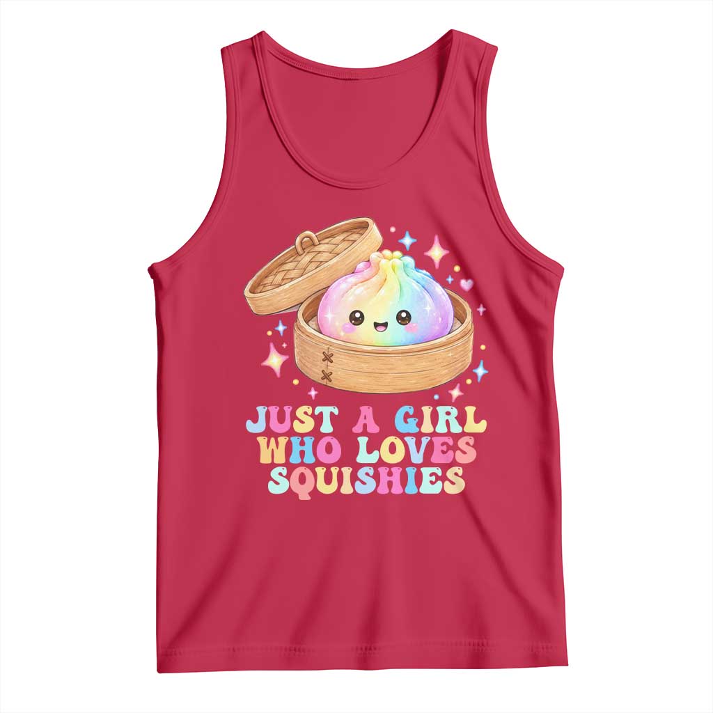 Just A Girl Who Loves Squishies Tank Top Cute Rainbow Dumpling Squishy Graphic