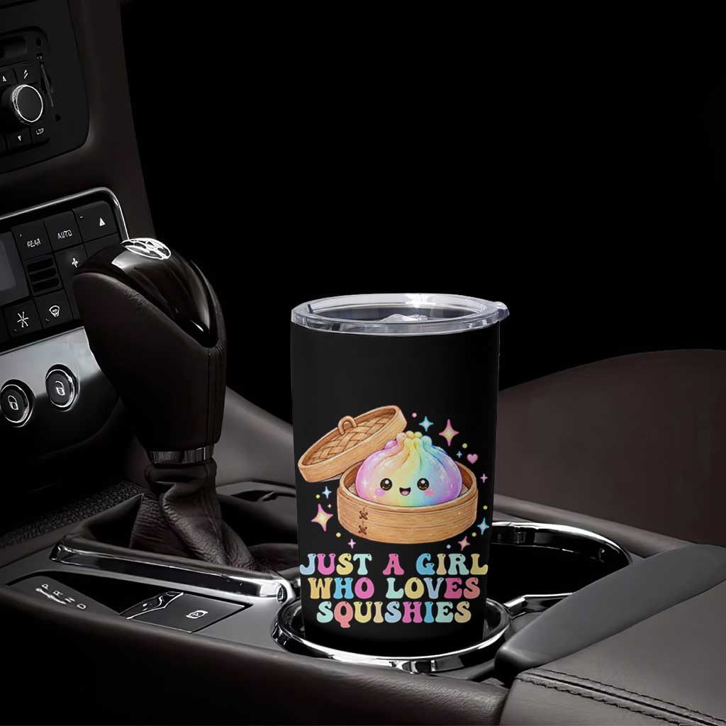 Just A Girl Who Loves Squishies Tumbler Cup Cute Rainbow Dumpling Squishy Graphic