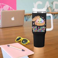 Just A Girl Who Loves Squishies Tumbler With Handle Cute Rainbow Dumpling Squishy Graphic
