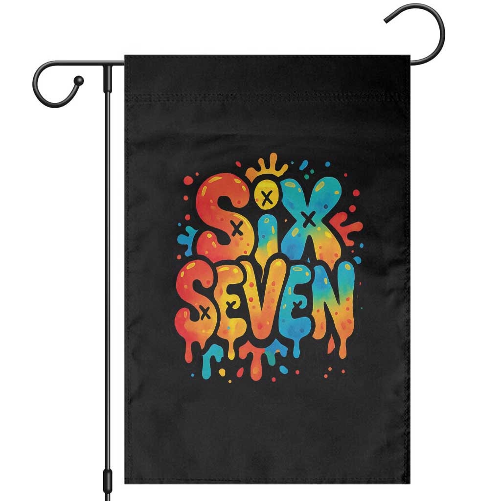 Fun Six Seven Graffiti Garden Flag Funny 67 Meme Gen Alpha Slang Streetwear Hip Hop - Wonder Print Shop