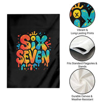 Fun Six Seven Graffiti Garden Flag Funny 67 Meme Gen Alpha Slang Streetwear Hip Hop - Wonder Print Shop