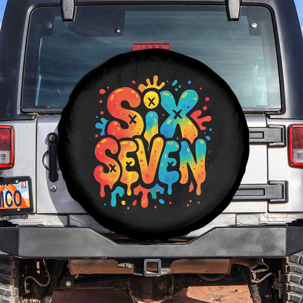 Fun Six Seven Graffiti Spare Tire Cover Funny 67 Meme Gen Alpha Slang Streetwear Hip Hop - Wonder Print Shop