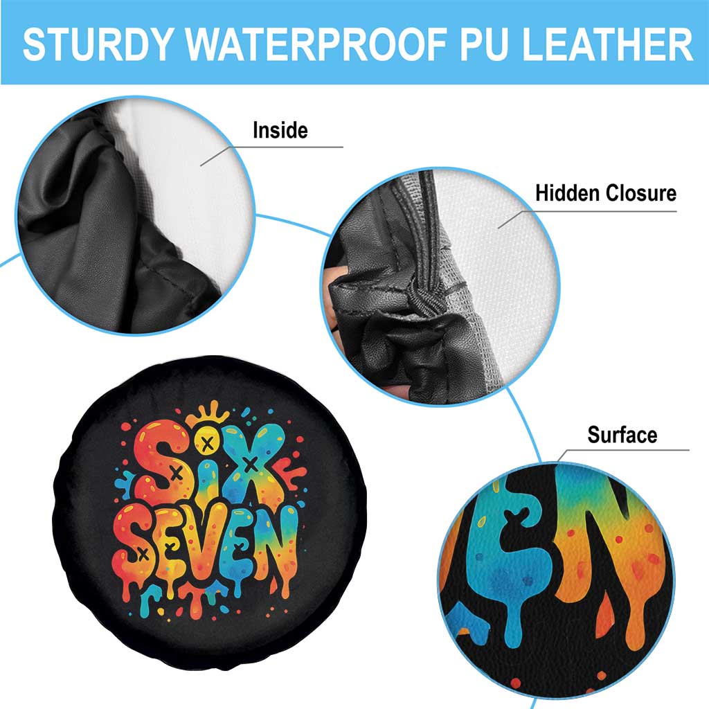 Fun Six Seven Graffiti Spare Tire Cover Funny 67 Meme Gen Alpha Slang Streetwear Hip Hop - Wonder Print Shop
