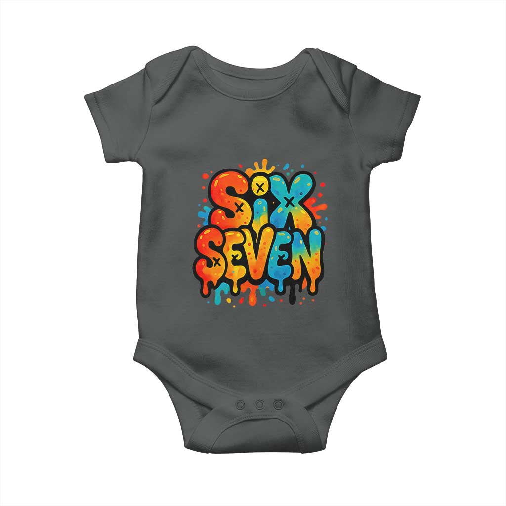 Fun Six Seven Graffiti Baby Onesie Funny 67 Meme Gen Alpha Slang Streetwear Hip Hop - Wonder Print Shop