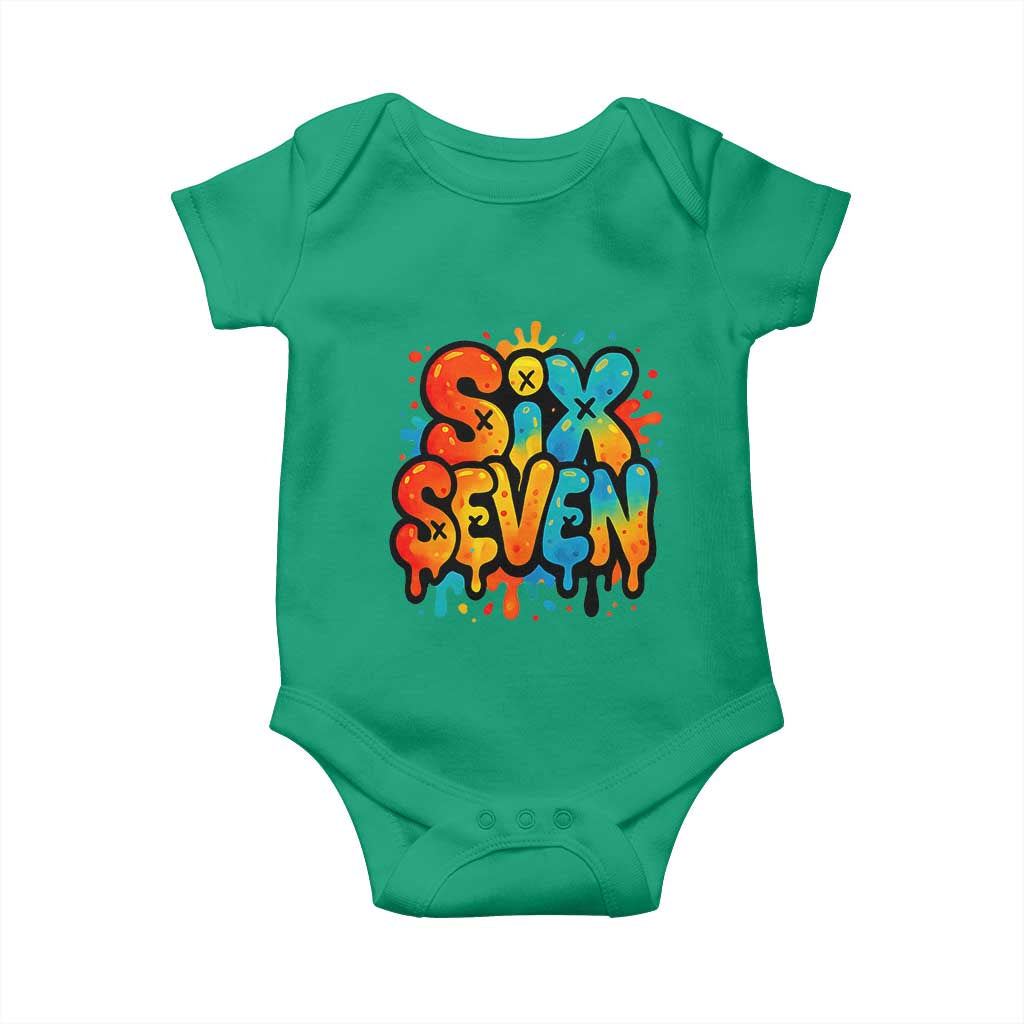 Fun Six Seven Graffiti Baby Onesie Funny 67 Meme Gen Alpha Slang Streetwear Hip Hop - Wonder Print Shop