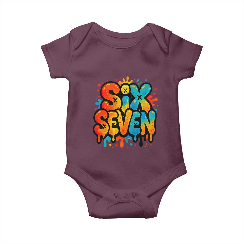 Fun Six Seven Graffiti Baby Onesie Funny 67 Meme Gen Alpha Slang Streetwear Hip Hop - Wonder Print Shop