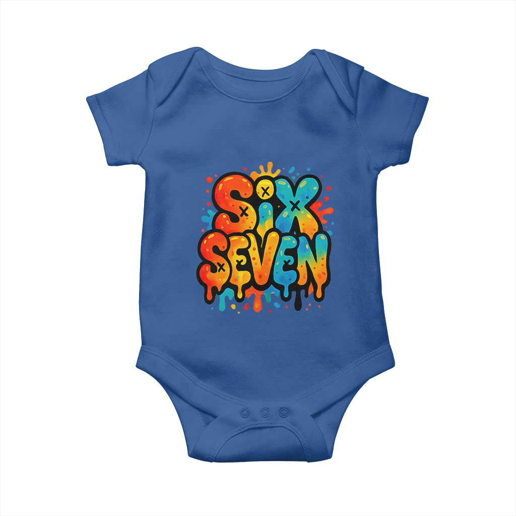 Fun Six Seven Graffiti Baby Onesie Funny 67 Meme Gen Alpha Slang Streetwear Hip Hop - Wonder Print Shop
