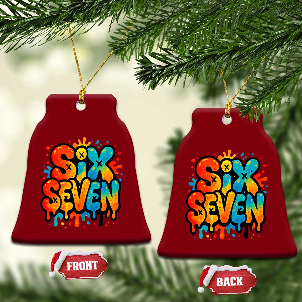 Fun Six Seven Graffiti Ceramic Ornament Funny 67 Meme Gen Alpha Slang Streetwear Hip Hop - Wonder Print Shop