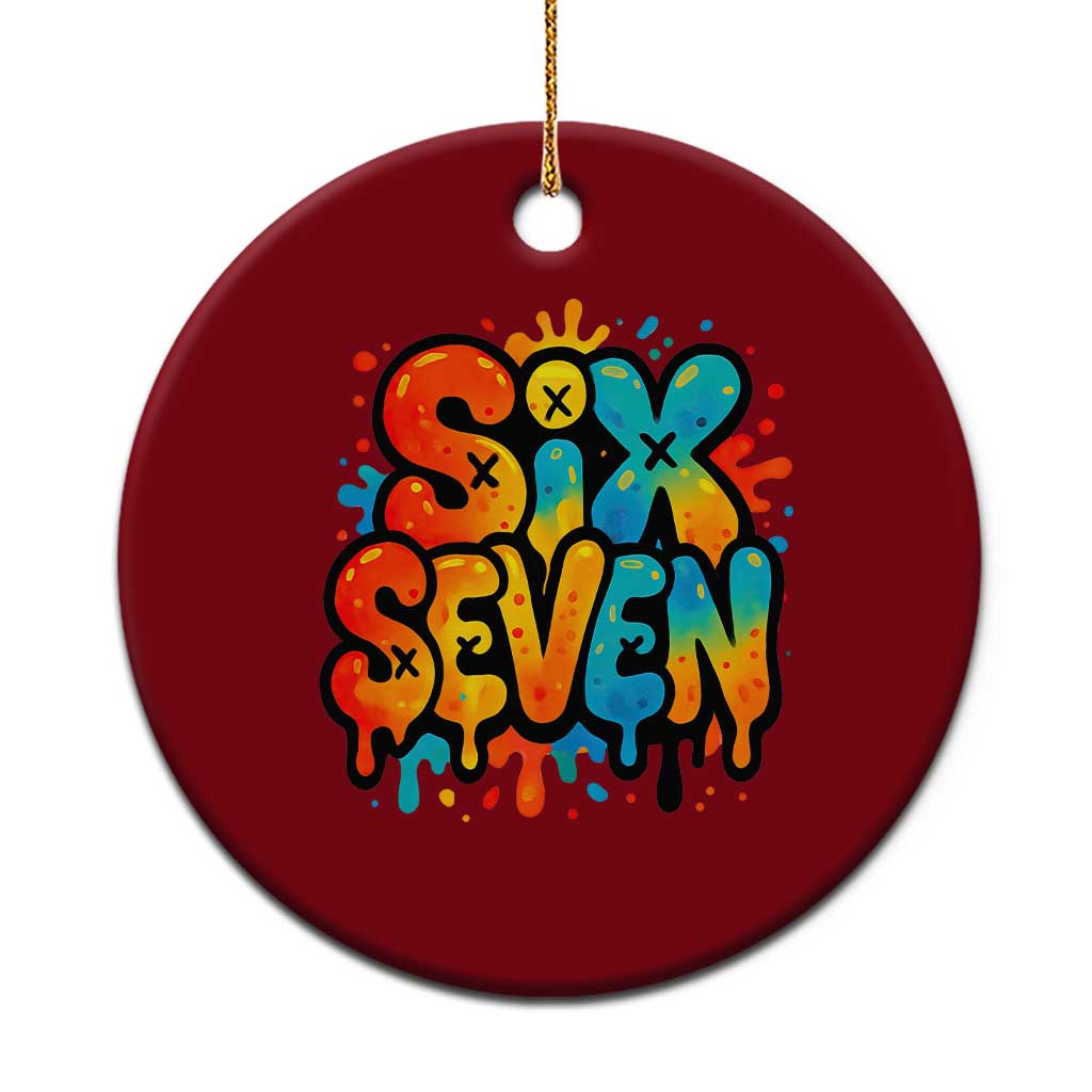 Fun Six Seven Graffiti Ceramic Ornament Funny 67 Meme Gen Alpha Slang Streetwear Hip Hop - Wonder Print Shop