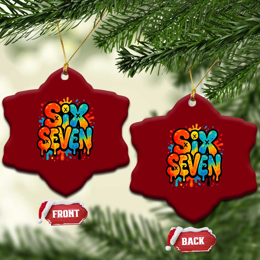 Fun Six Seven Graffiti Ceramic Ornament Funny 67 Meme Gen Alpha Slang Streetwear Hip Hop - Wonder Print Shop