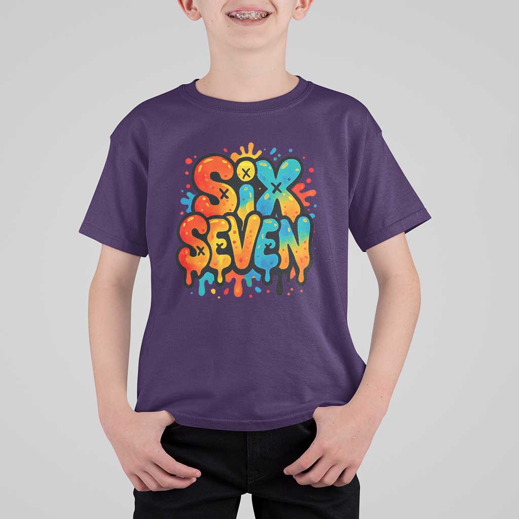 Fun Six Seven Graffiti T Shirt For Kid Funny 67 Meme Gen Alpha Slang Streetwear Hip Hop - Wonder Print Shop