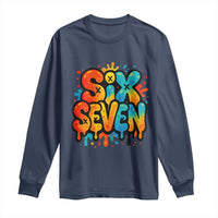 Fun Six Seven Graffiti Long Sleeve Shirt Funny 67 Meme Gen Alpha Slang Streetwear Hip Hop - Wonder Print Shop