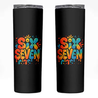 Fun Six Seven Graffiti Skinny Tumbler Funny 67 Meme Gen Alpha Slang Streetwear Hip Hop - Wonder Print Shop