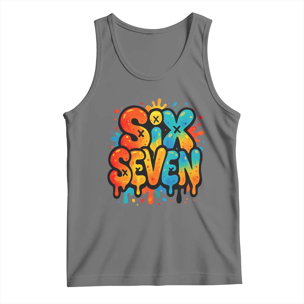 Fun Six Seven Graffiti Tank Top Funny 67 Meme Gen Alpha Slang Streetwear Hip Hop - Wonder Print Shop