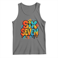 Fun Six Seven Graffiti Tank Top Funny 67 Meme Gen Alpha Slang Streetwear Hip Hop - Wonder Print Shop