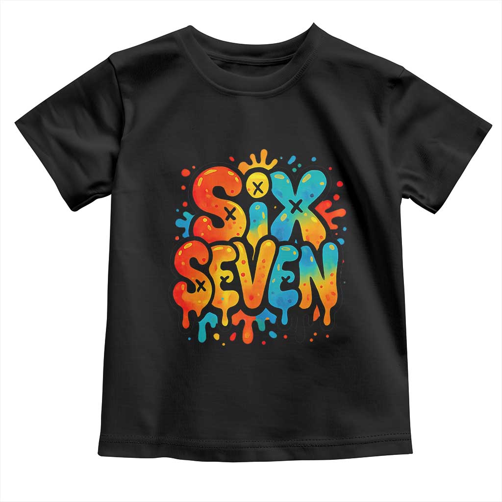Fun Six Seven Graffiti Toddler T Shirt Funny 67 Meme Gen Alpha Slang Streetwear Hip Hop - Wonder Print Shop