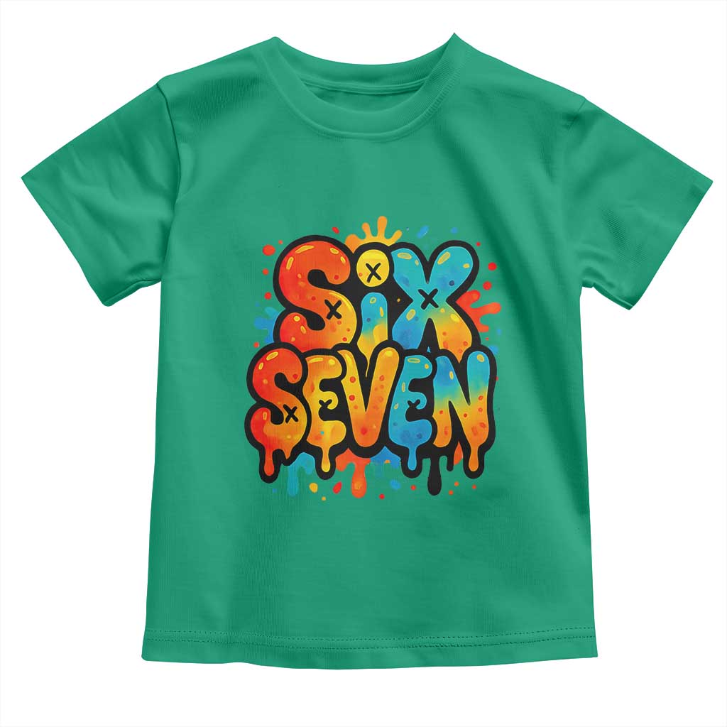 Fun Six Seven Graffiti Toddler T Shirt Funny 67 Meme Gen Alpha Slang Streetwear Hip Hop - Wonder Print Shop