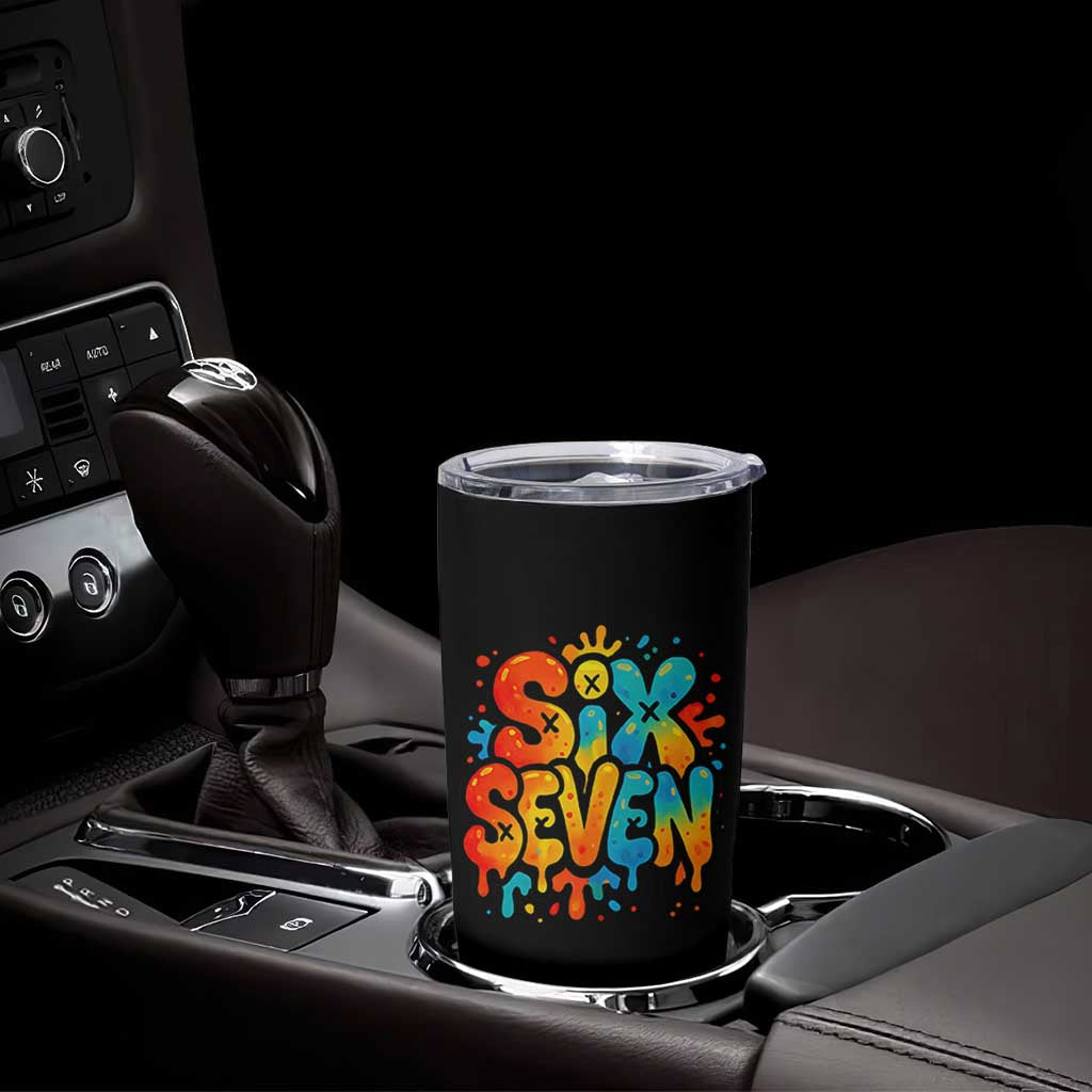 Fun Six Seven Graffiti Tumbler Cup Funny 67 Meme Gen Alpha Slang Streetwear Hip Hop - Wonder Print Shop