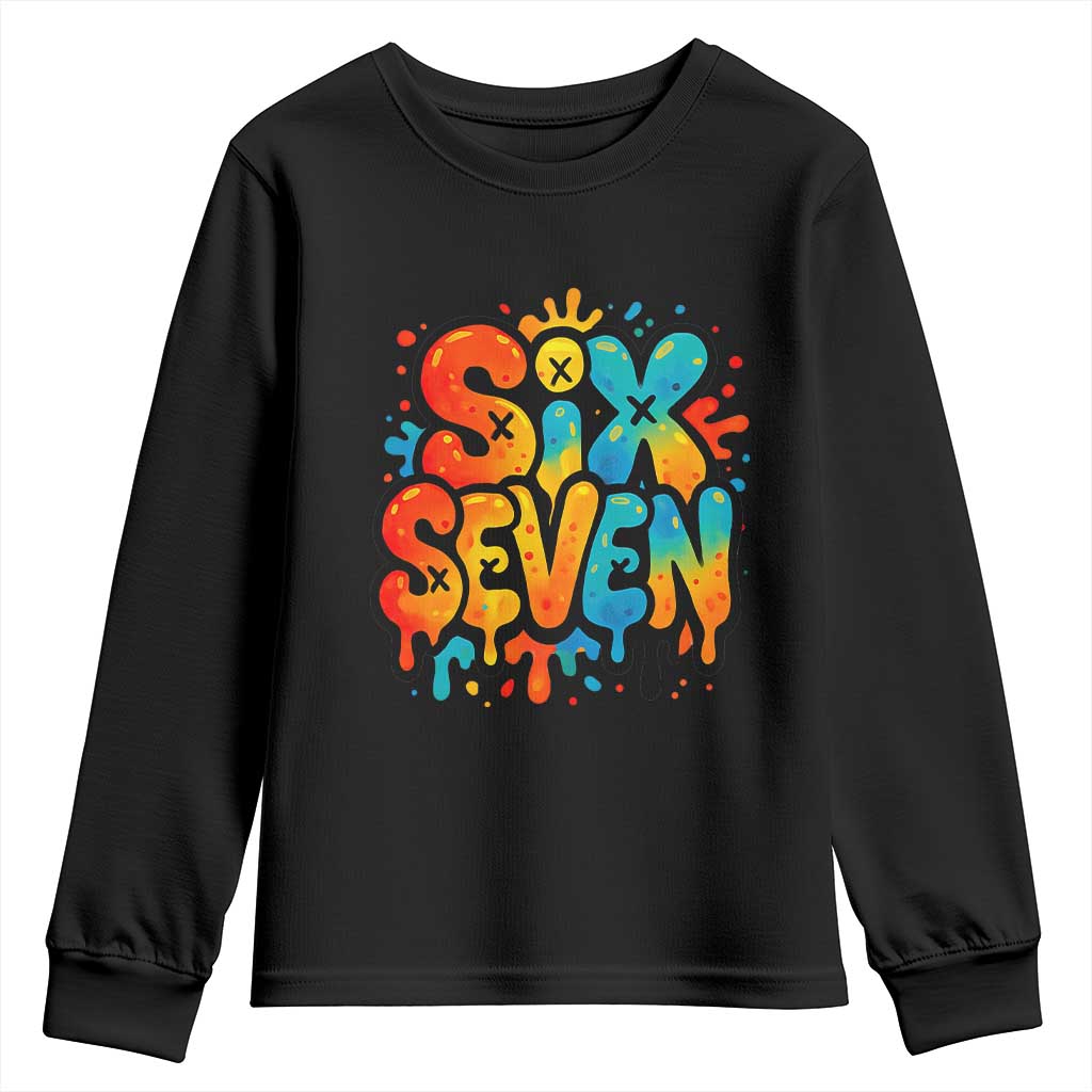 Fun Six Seven Graffiti Youth Sweatshirt Funny 67 Meme Gen Alpha Slang Streetwear Hip Hop - Wonder Print Shop