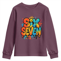 Fun Six Seven Graffiti Youth Sweatshirt Funny 67 Meme Gen Alpha Slang Streetwear Hip Hop - Wonder Print Shop