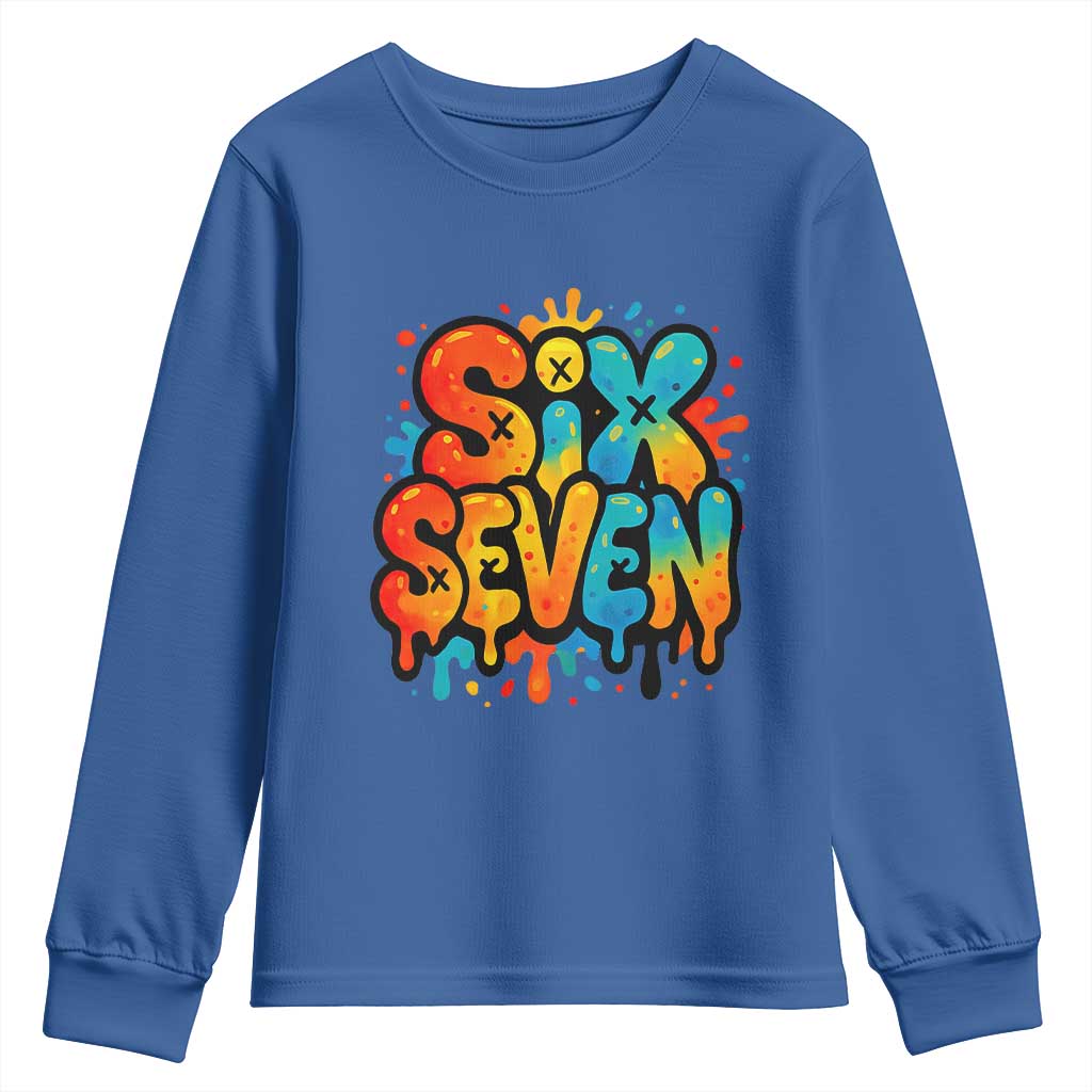 Fun Six Seven Graffiti Youth Sweatshirt Funny 67 Meme Gen Alpha Slang Streetwear Hip Hop - Wonder Print Shop
