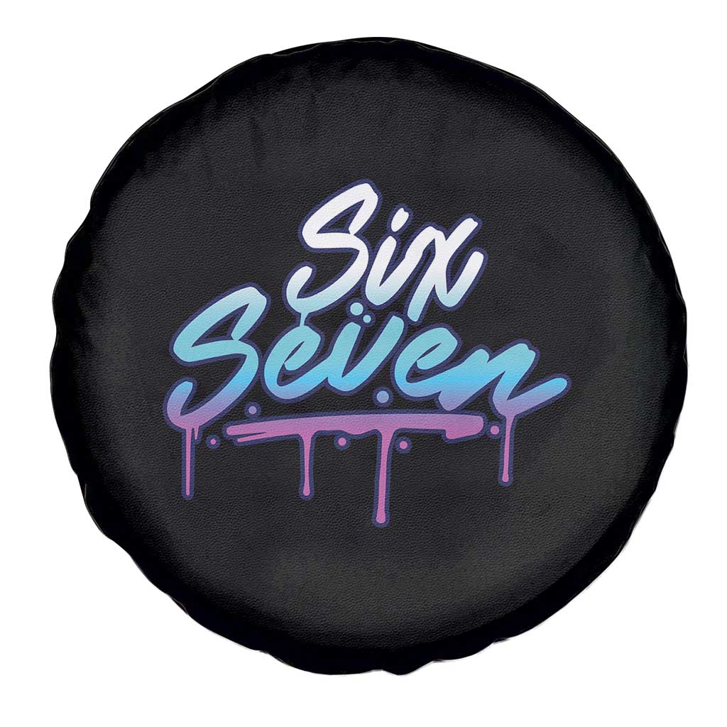 Fun Six Seven Spare Tire Cover Funny 6 7 Meme Gen Alpha Slang Streetwear Gradient - Wonder Print Shop