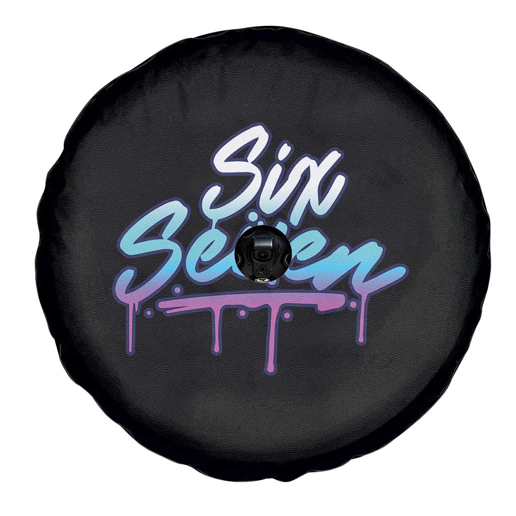 Fun Six Seven Spare Tire Cover Funny 6 7 Meme Gen Alpha Slang Streetwear Gradient - Wonder Print Shop