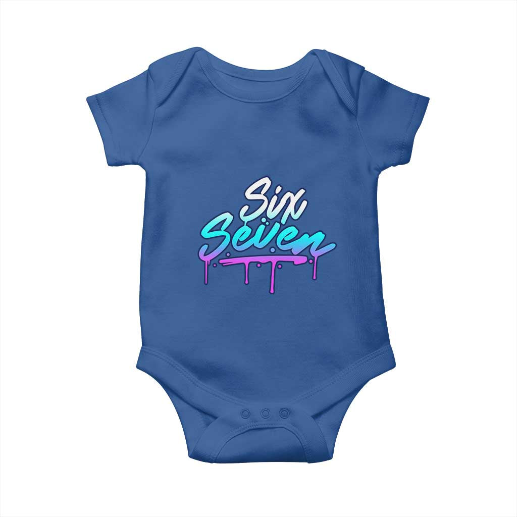 Fun Six Seven Baby Onesie Funny 6 7 Meme Gen Alpha Slang Streetwear Gradient - Wonder Print Shop