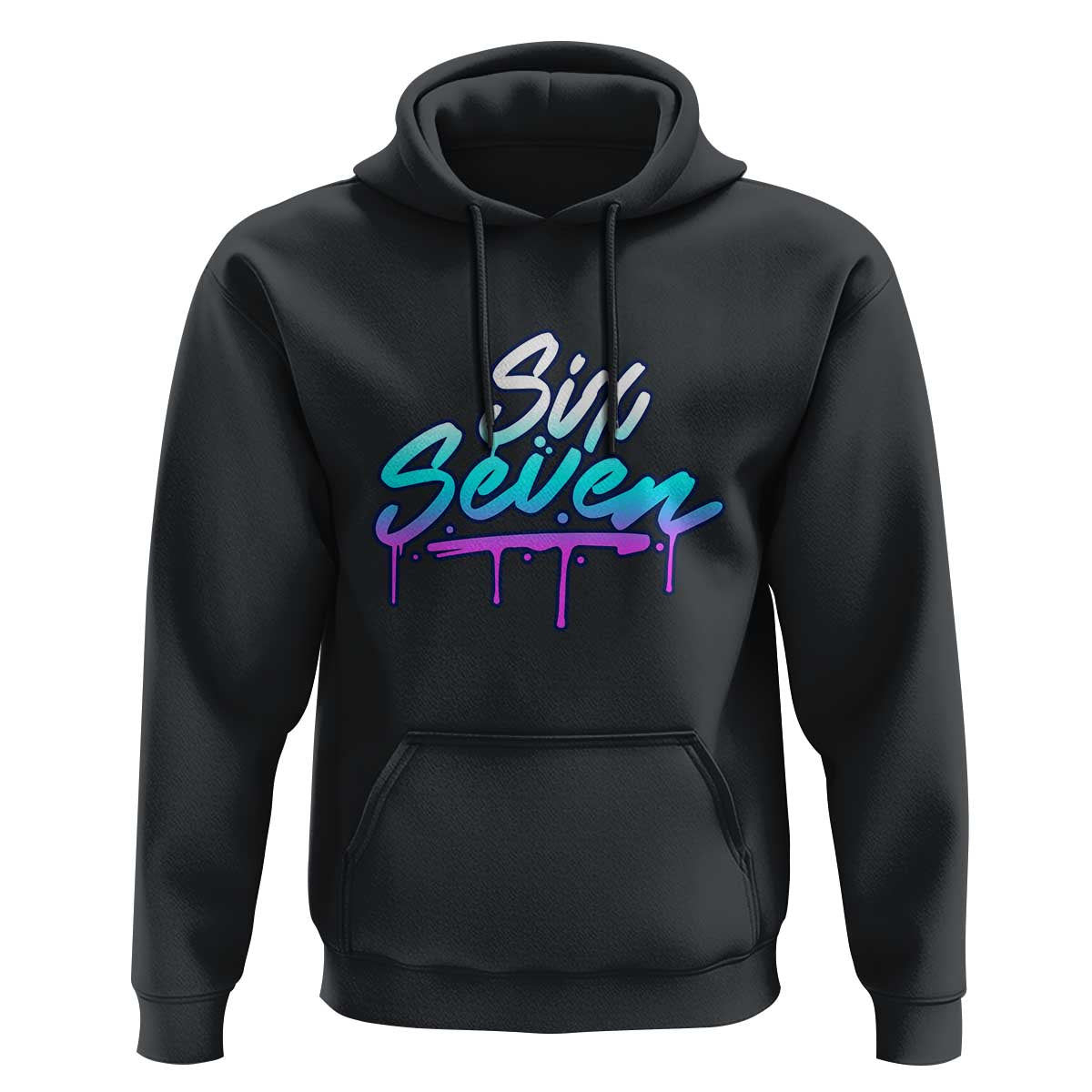 Fun Six Seven Hoodie Funny 6 7 Meme Gen Alpha Slang Streetwear Gradient - Wonder Print Shop