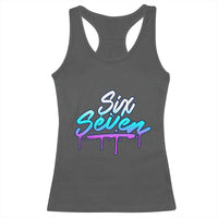 Fun Six Seven Racerback Tank Top Funny 6 7 Meme Gen Alpha Slang Streetwear Gradient - Wonder Print Shop