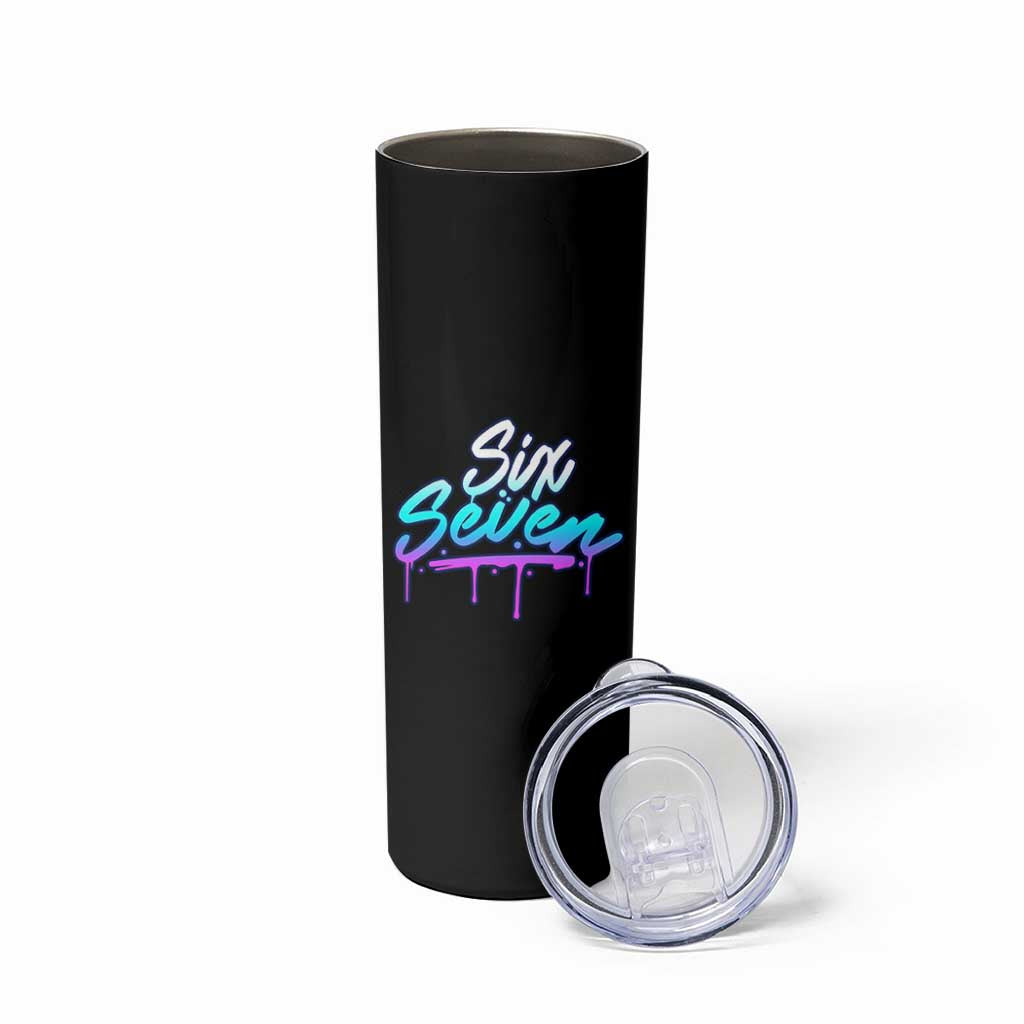 Fun Six Seven Skinny Tumbler Funny 6 7 Meme Gen Alpha Slang Streetwear Gradient - Wonder Print Shop