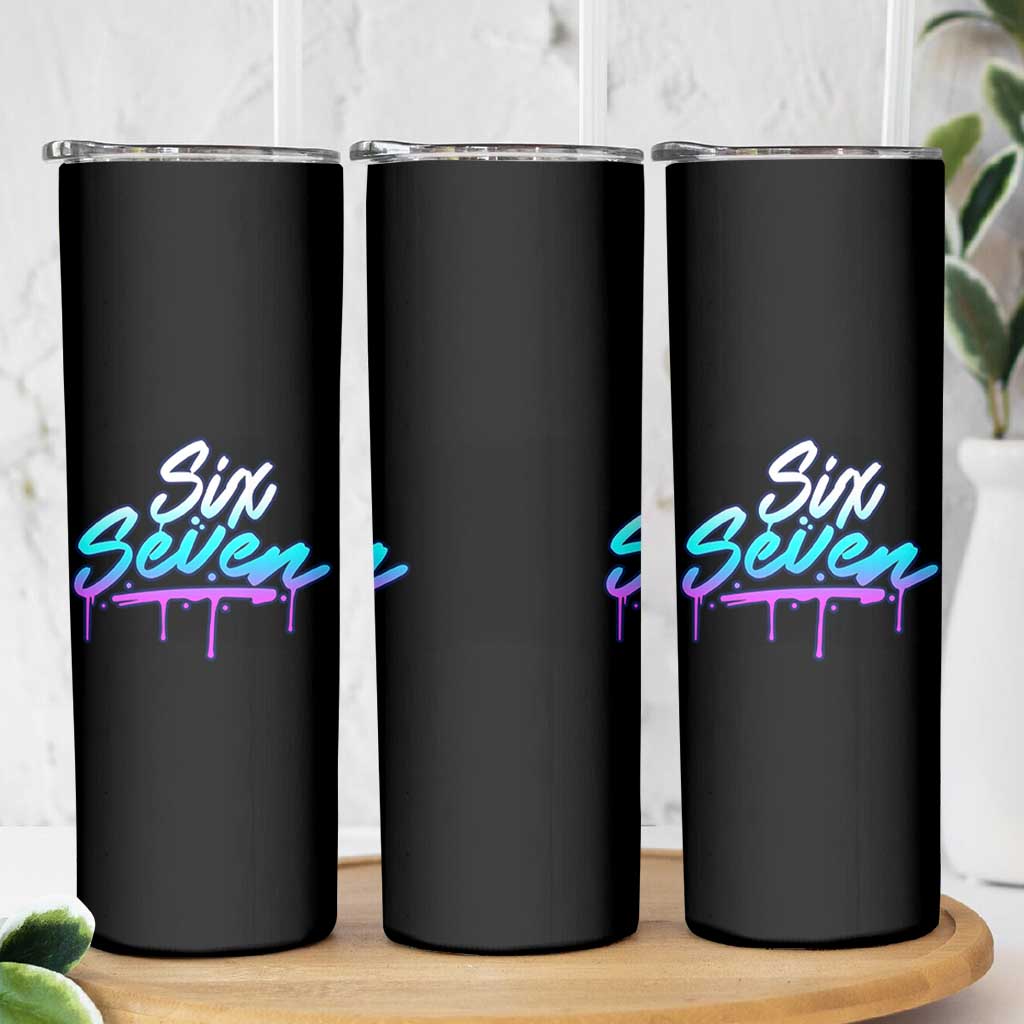 Fun Six Seven Skinny Tumbler Funny 6 7 Meme Gen Alpha Slang Streetwear Gradient - Wonder Print Shop