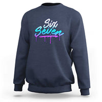 Fun Six Seven Sweatshirt Funny 6 7 Meme Gen Alpha Slang Streetwear Gradient - Wonder Print Shop
