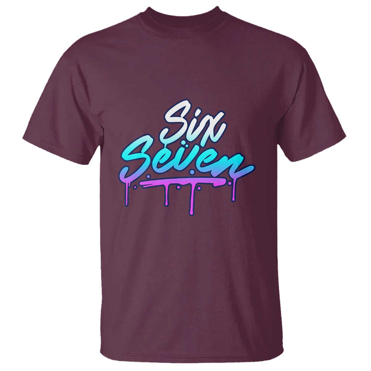 Fun Six Seven T Shirt Funny 6 7 Meme Gen Alpha Slang Streetwear Gradient - Wonder Print Shop