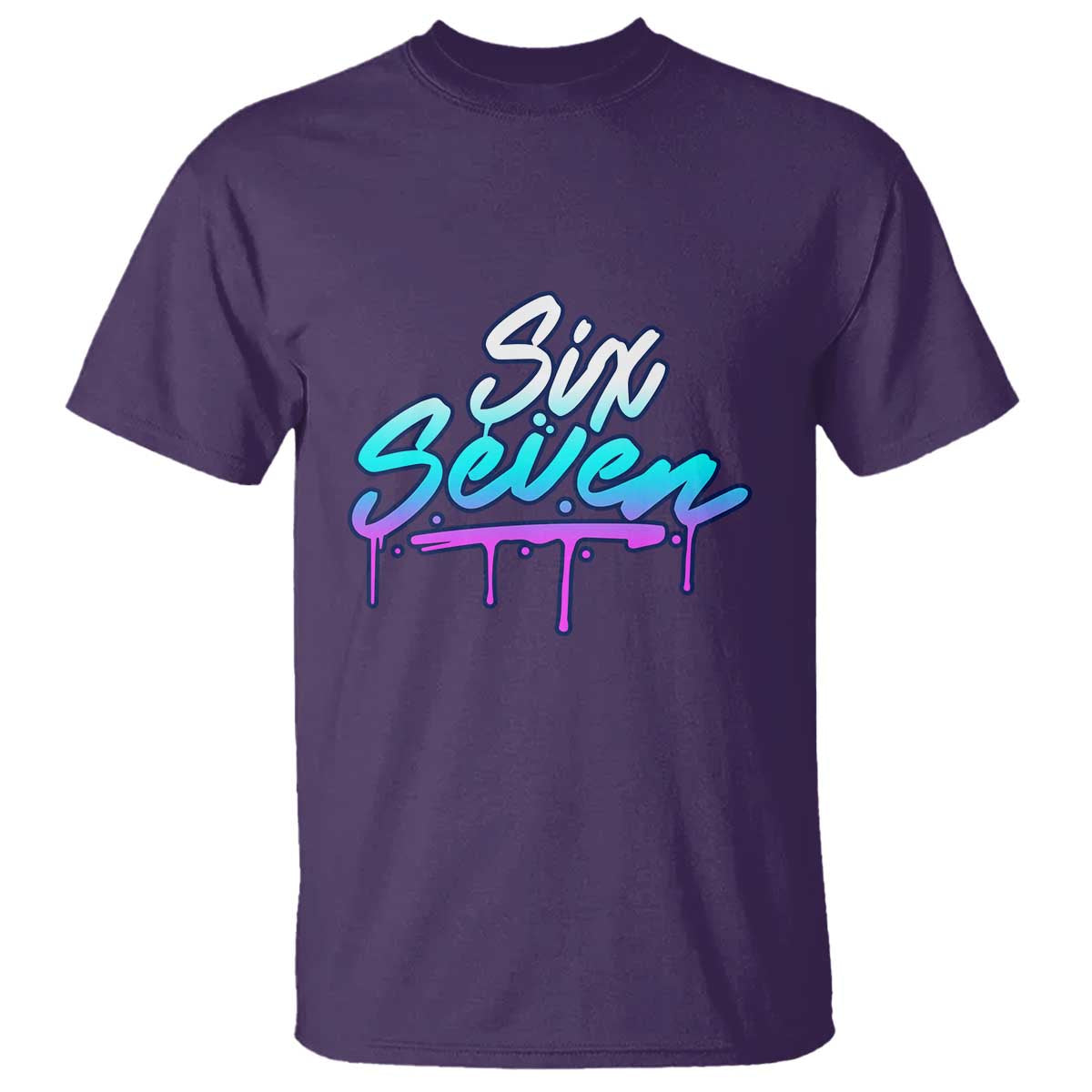 Fun Six Seven T Shirt Funny 6 7 Meme Gen Alpha Slang Streetwear Gradient - Wonder Print Shop