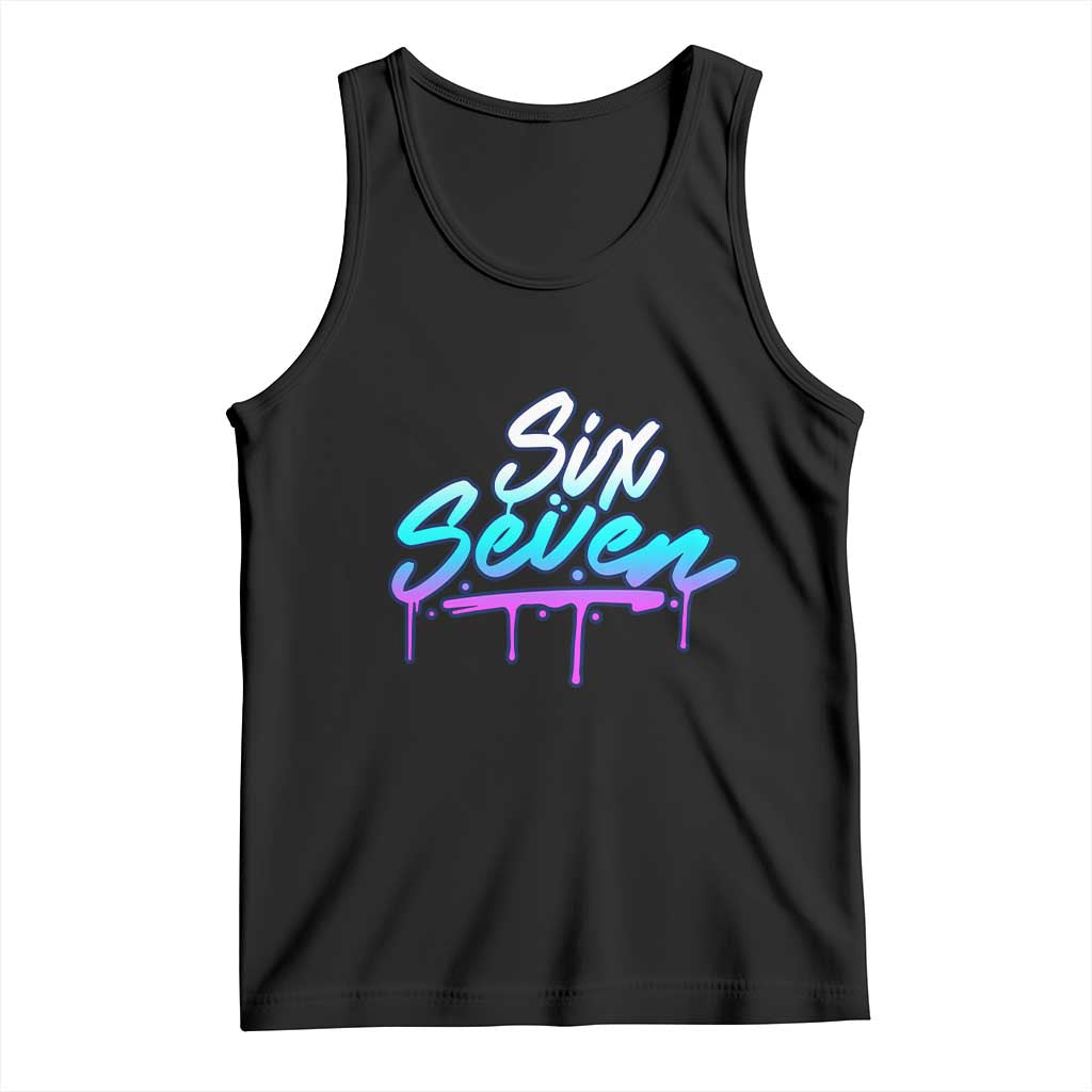 Fun Six Seven Tank Top Funny 6 7 Meme Gen Alpha Slang Streetwear Gradient - Wonder Print Shop