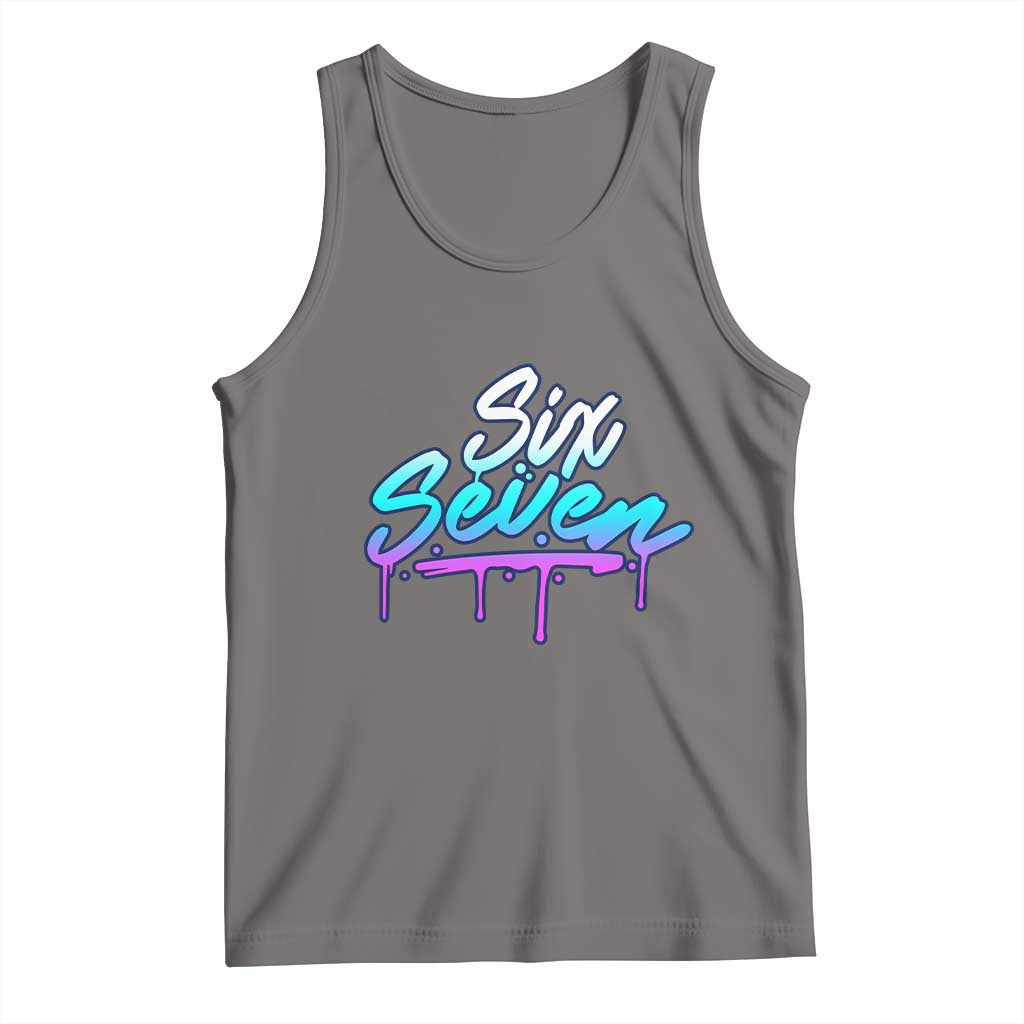 Fun Six Seven Tank Top Funny 6 7 Meme Gen Alpha Slang Streetwear Gradient - Wonder Print Shop