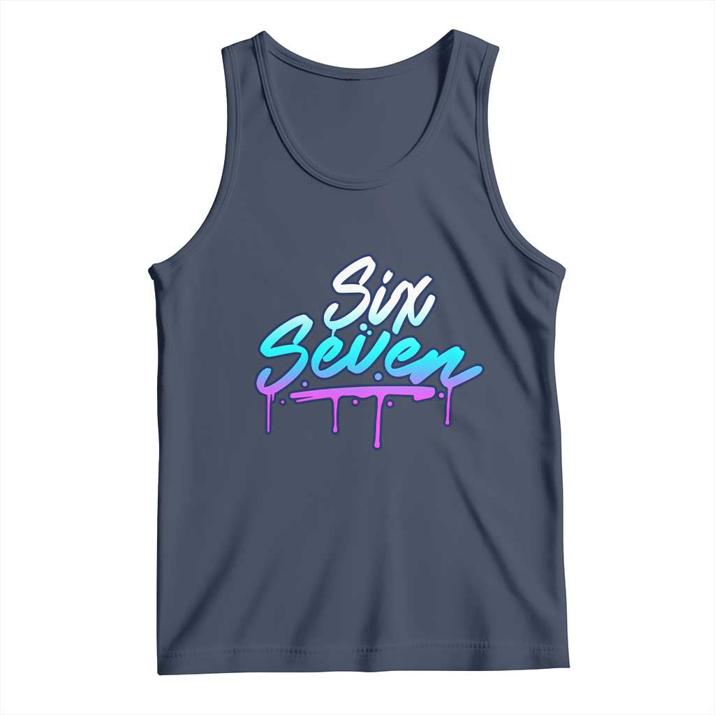 Fun Six Seven Tank Top Funny 6 7 Meme Gen Alpha Slang Streetwear Gradient - Wonder Print Shop